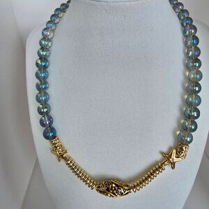 Handmade glass beaded necklace